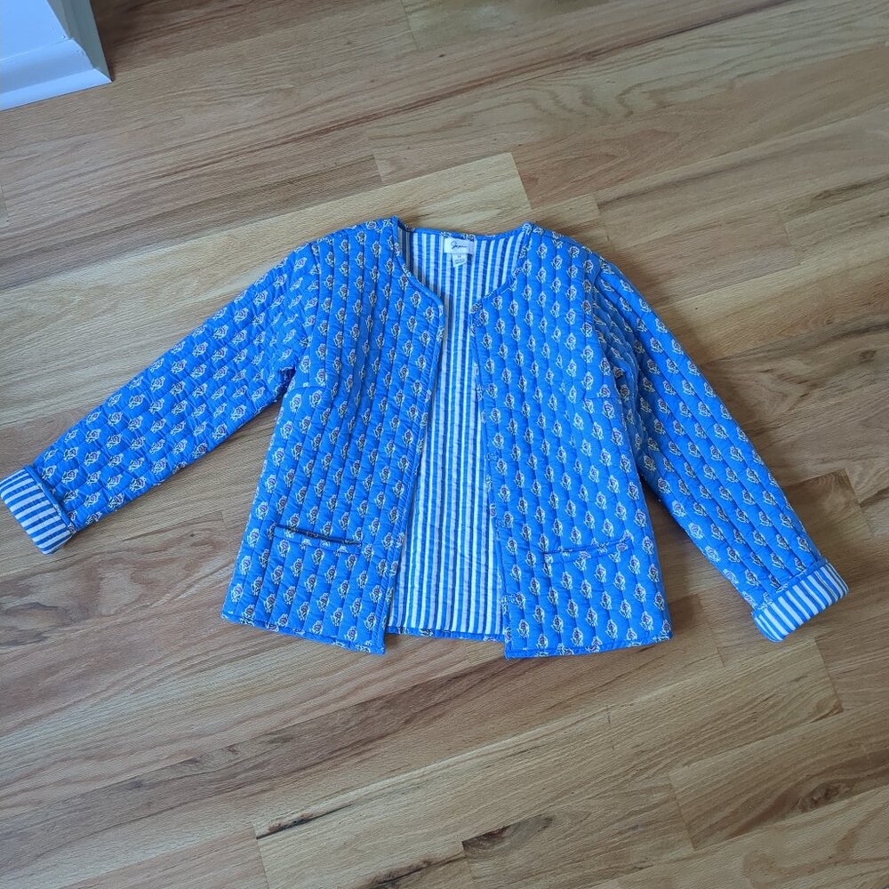 Quilted Block Print Jacket by Japna - Size M